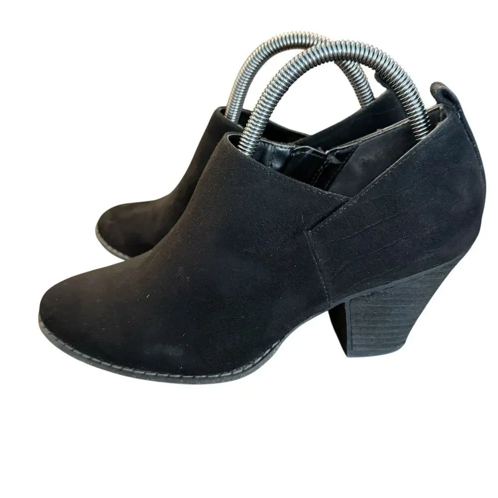 Dr. Scholl's Wm's Black Cuba Ankle Booties Size 6 Inside Zip